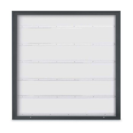 United Visual Products Single Door Radius Corkboard, 18"X24", G UV8000-GOLD-BLACK